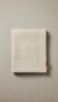 Ivory Wool Linen Throw Blanket
