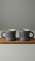 Forged Iron Ceramic Mug Set